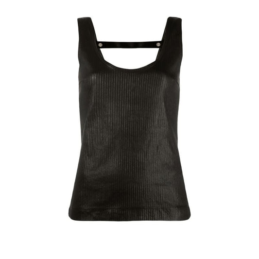 Ribbed Leather Camisole Top