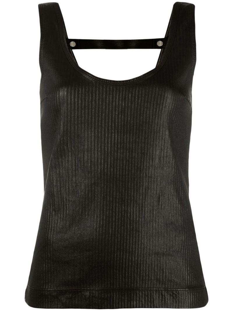Ribbed Leather Camisole Top