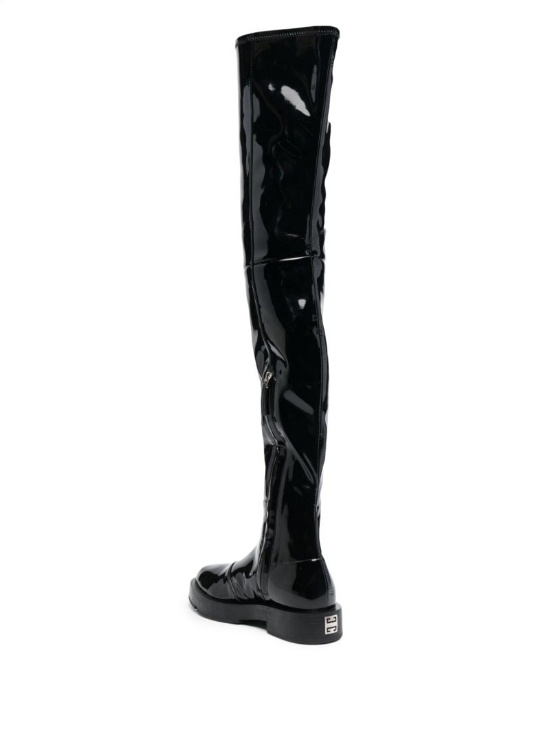 Black Patent Leather Thigh-high Boots