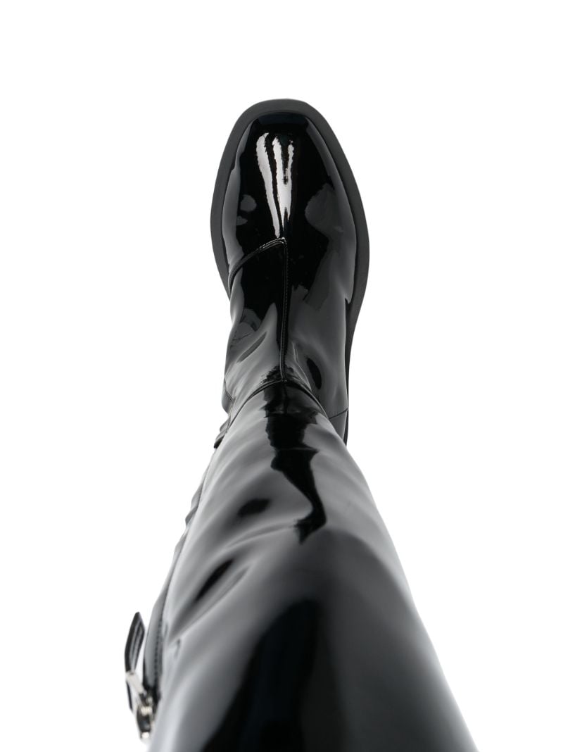 Black Patent Leather Thigh-high Boots