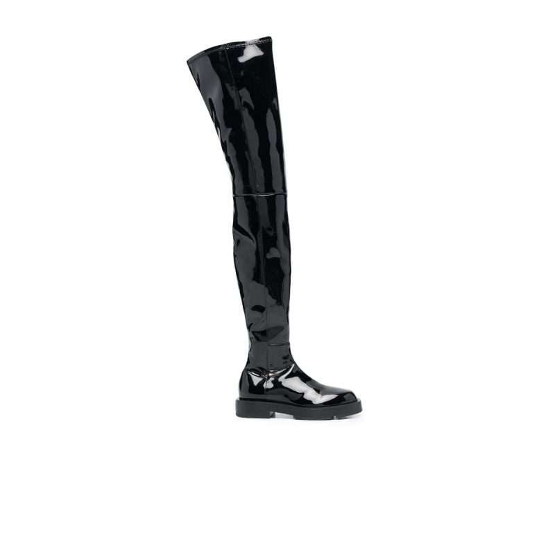 Black Patent Leather Thigh-high Boots