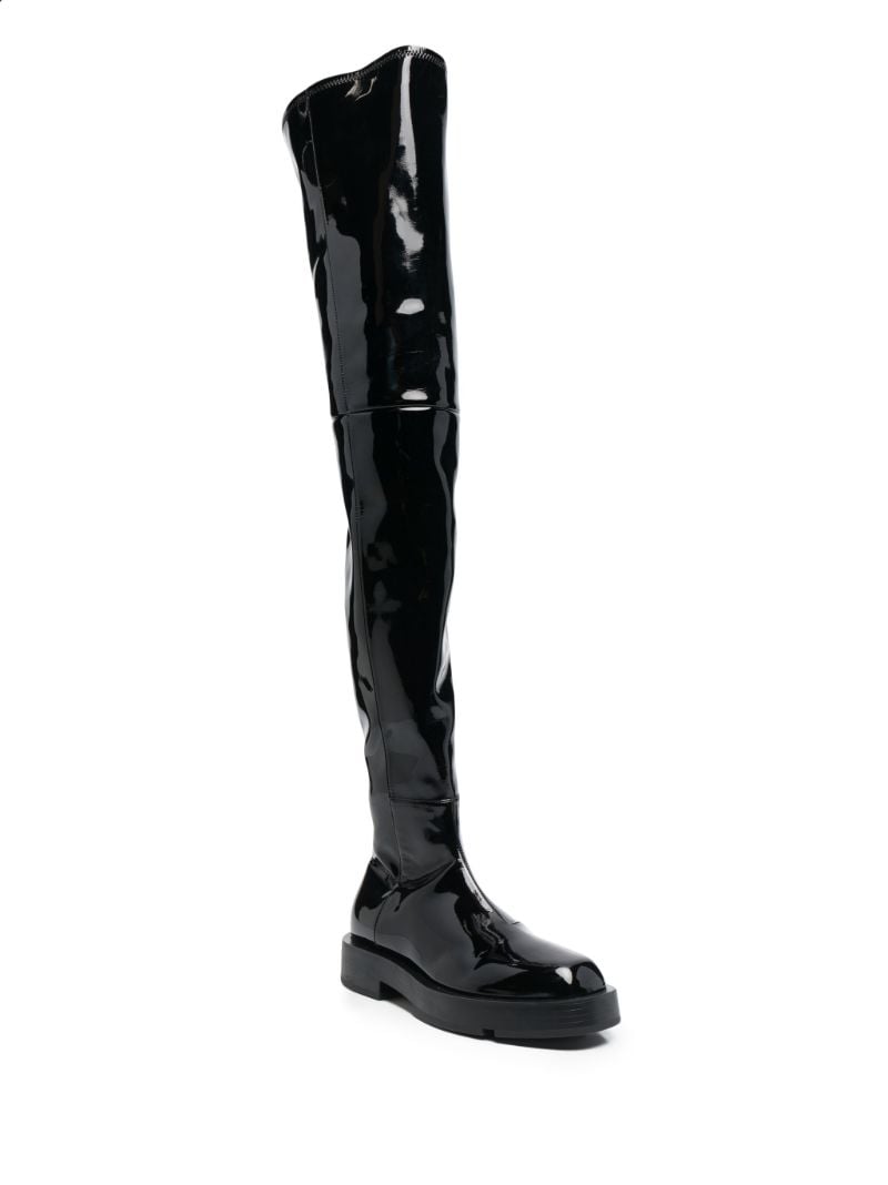 Black Patent Leather Thigh-high Boots
