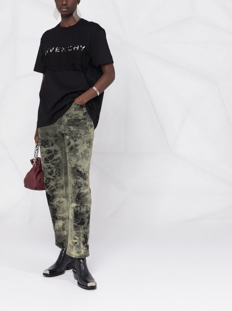 Black Lace Detail Logo T-shirt