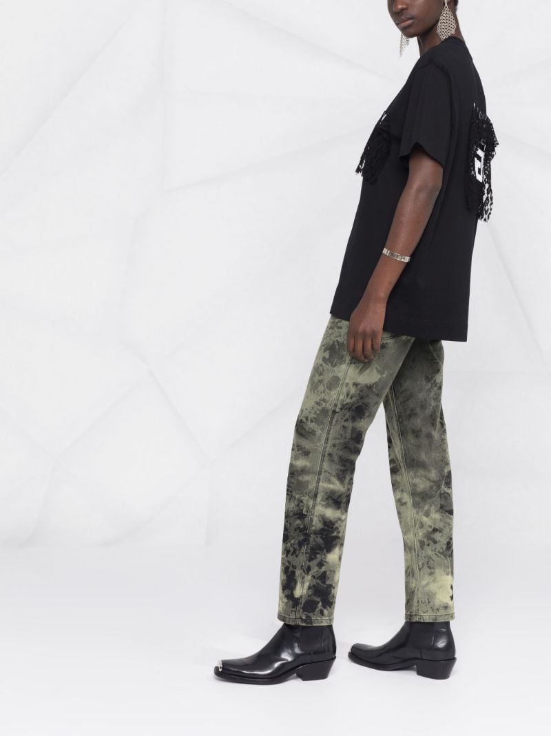 Black Lace Detail Logo T-shirt
