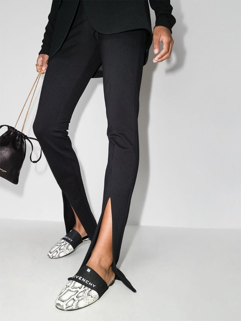 Black Bedford 4g Snake Effect Leather Mules