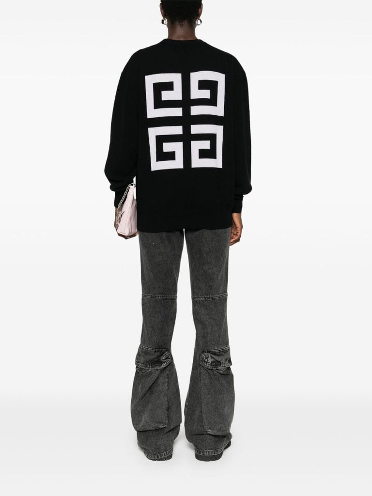 Black Cashmere Logo Sweater