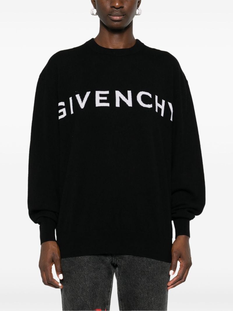 Black Cashmere Logo Sweater