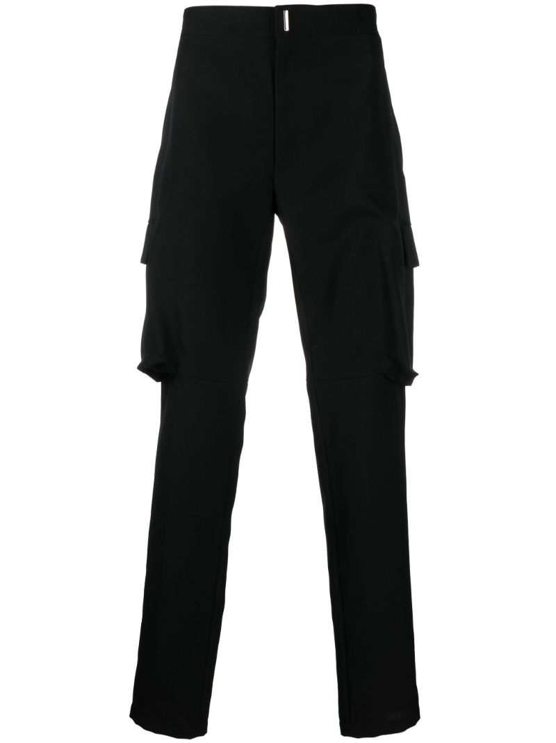 Black Wool Cargo Trousers