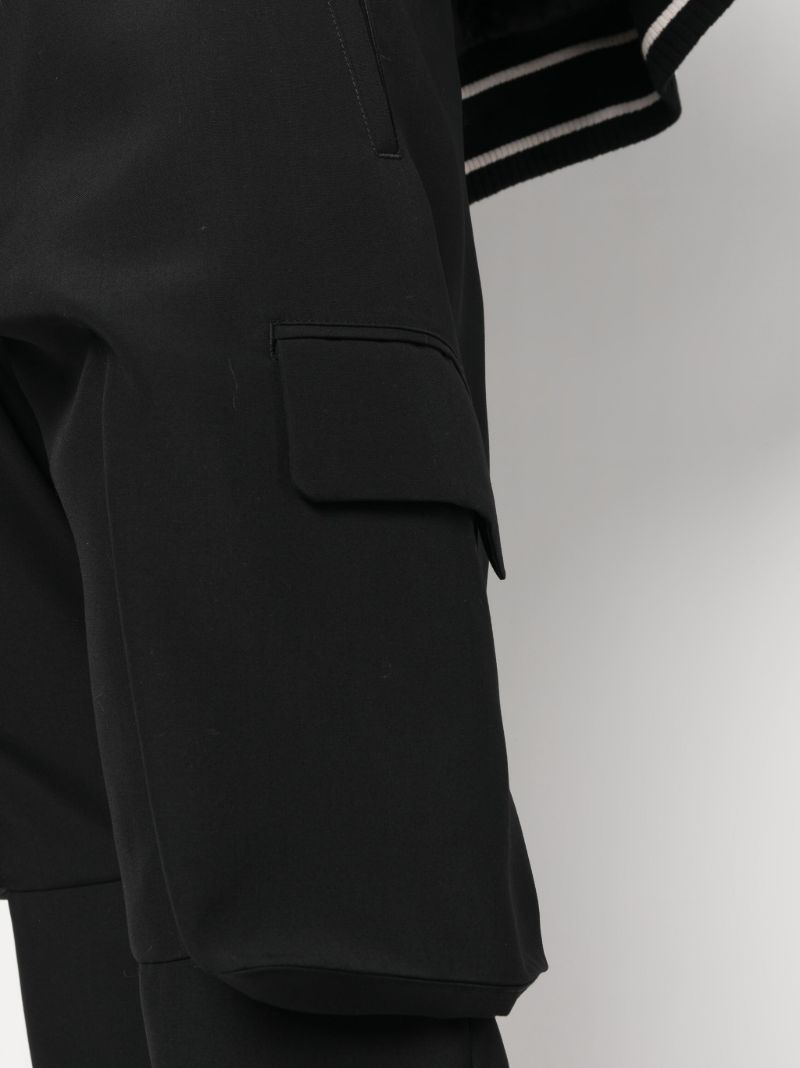 Black Wool Cargo Trousers