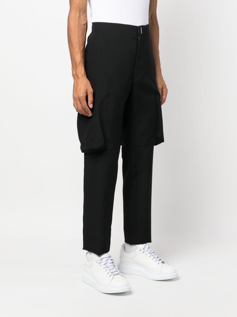 Black Wool Cargo Trousers