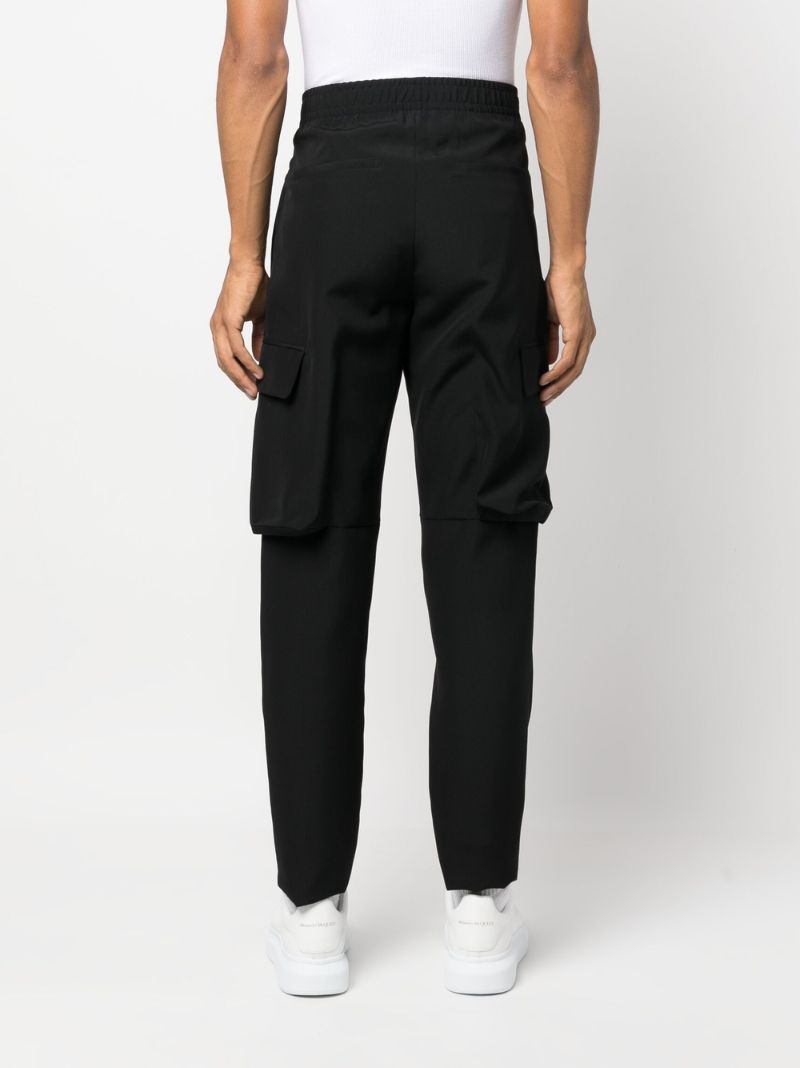 Black Wool Cargo Trousers