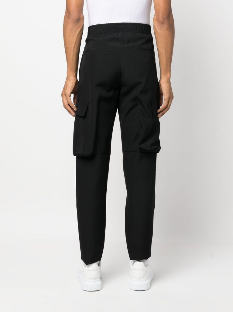 Black Wool Cargo Trousers