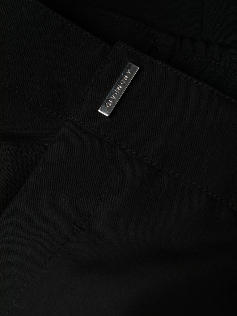 Black Wool Cargo Trousers