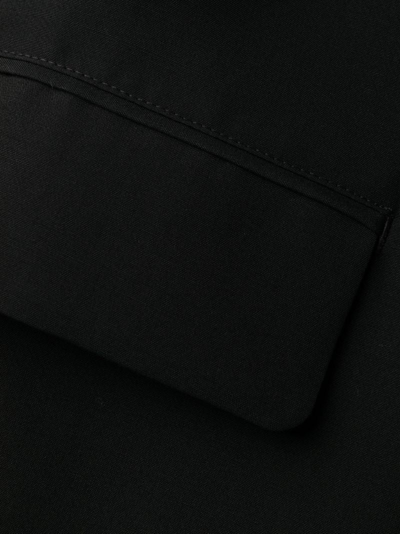 Black Wool Cargo Trousers