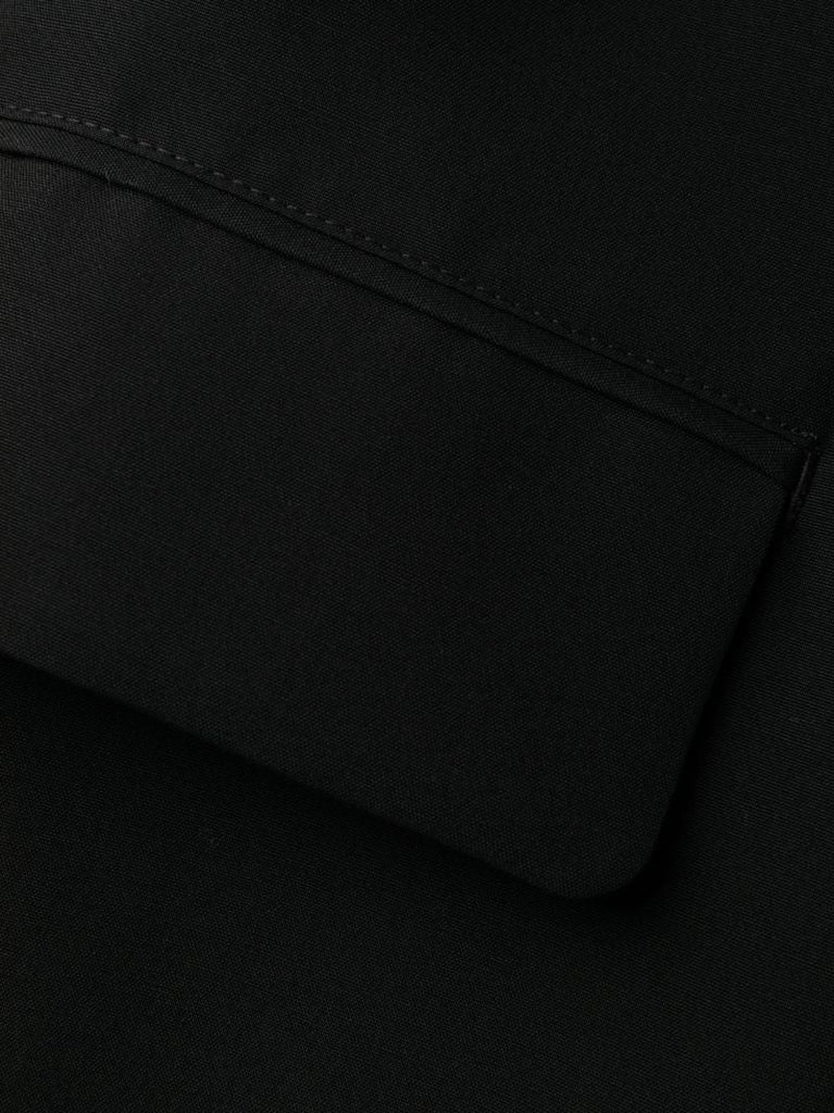 Black Wool Cargo Trousers