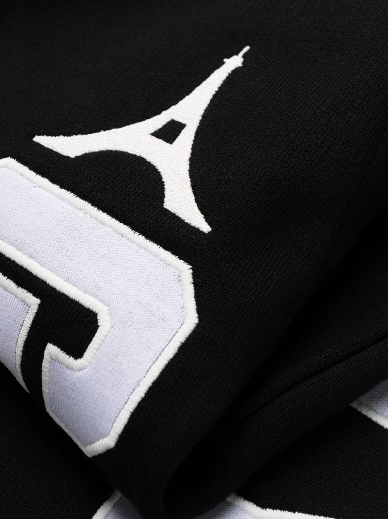 Black Logo Patch Cotton Track Pants