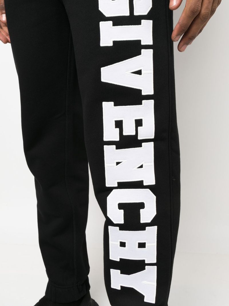 Black Logo Patch Cotton Track Pants