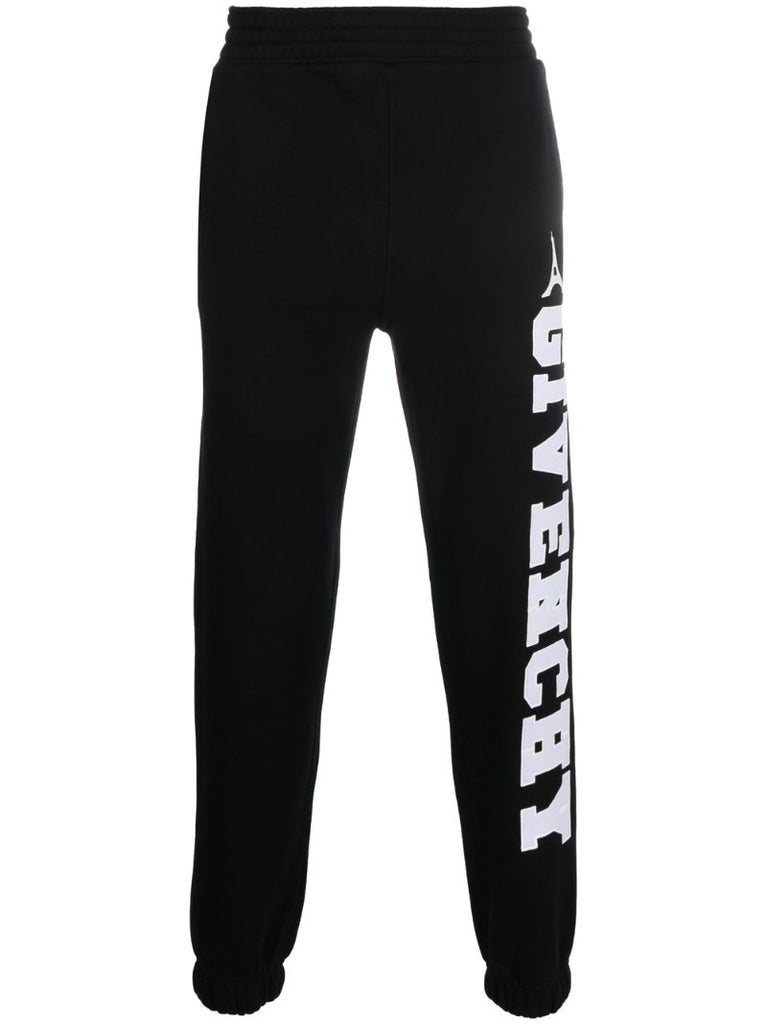 Black Logo Patch Cotton Track Pants