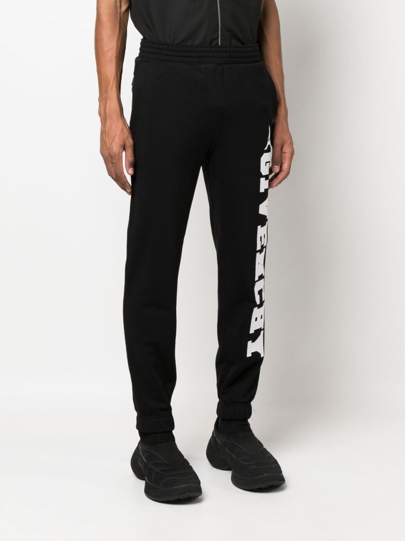 Black Logo Patch Cotton Track Pants