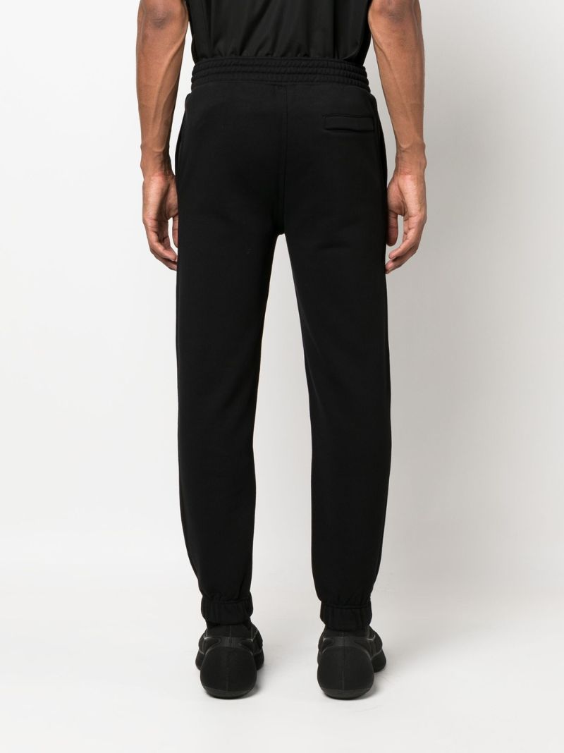 Black Logo Patch Cotton Track Pants