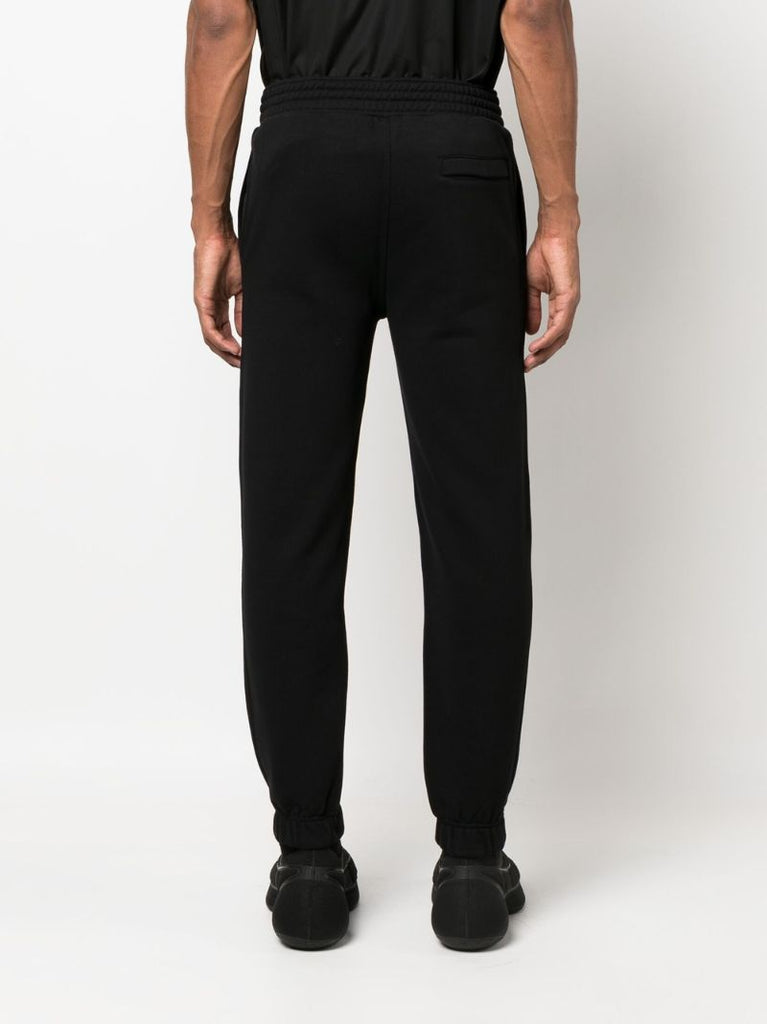 Black Logo Patch Cotton Track Pants