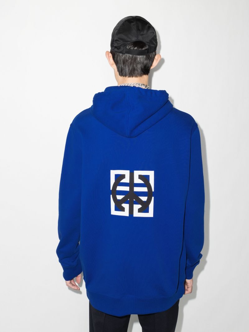 Blue 4g Logo Cotton Hoodie