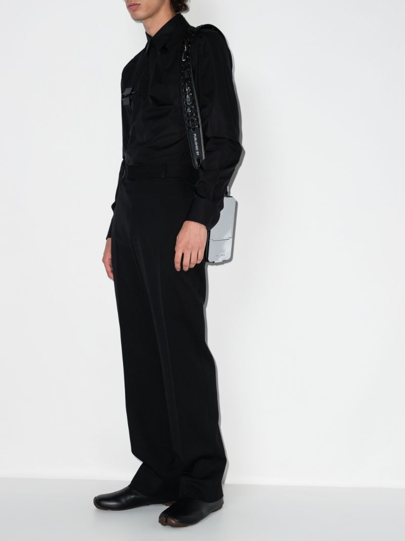 Black Harness Detail Cotton Shirt