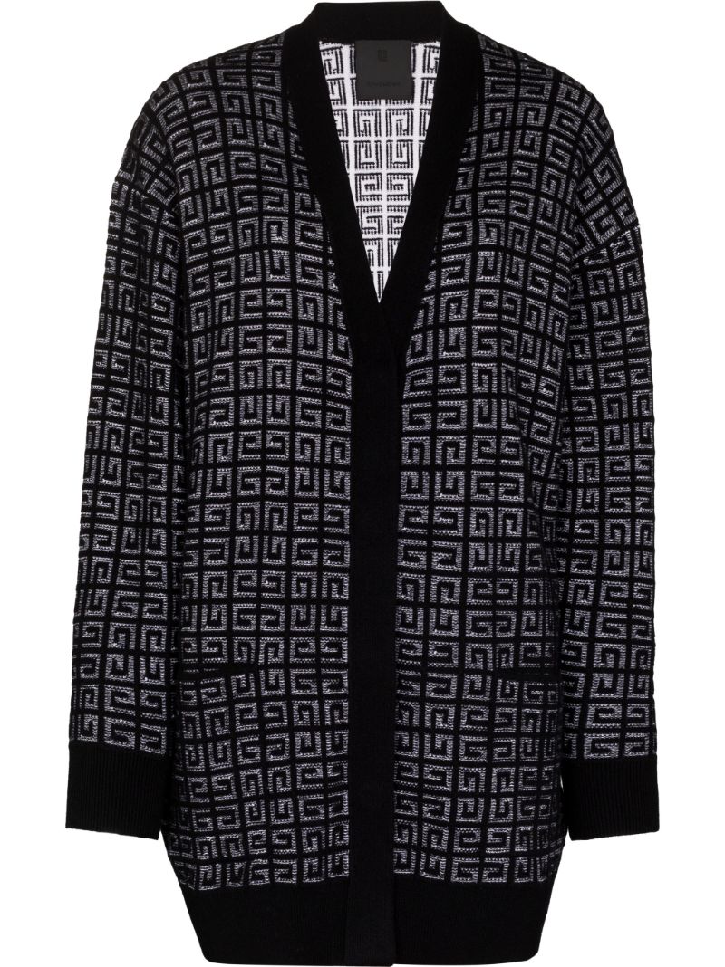 Black 4g Jacquard Cashmere Cardigan