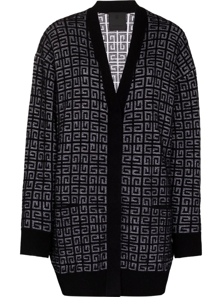 Black 4g Jacquard Cashmere Cardigan