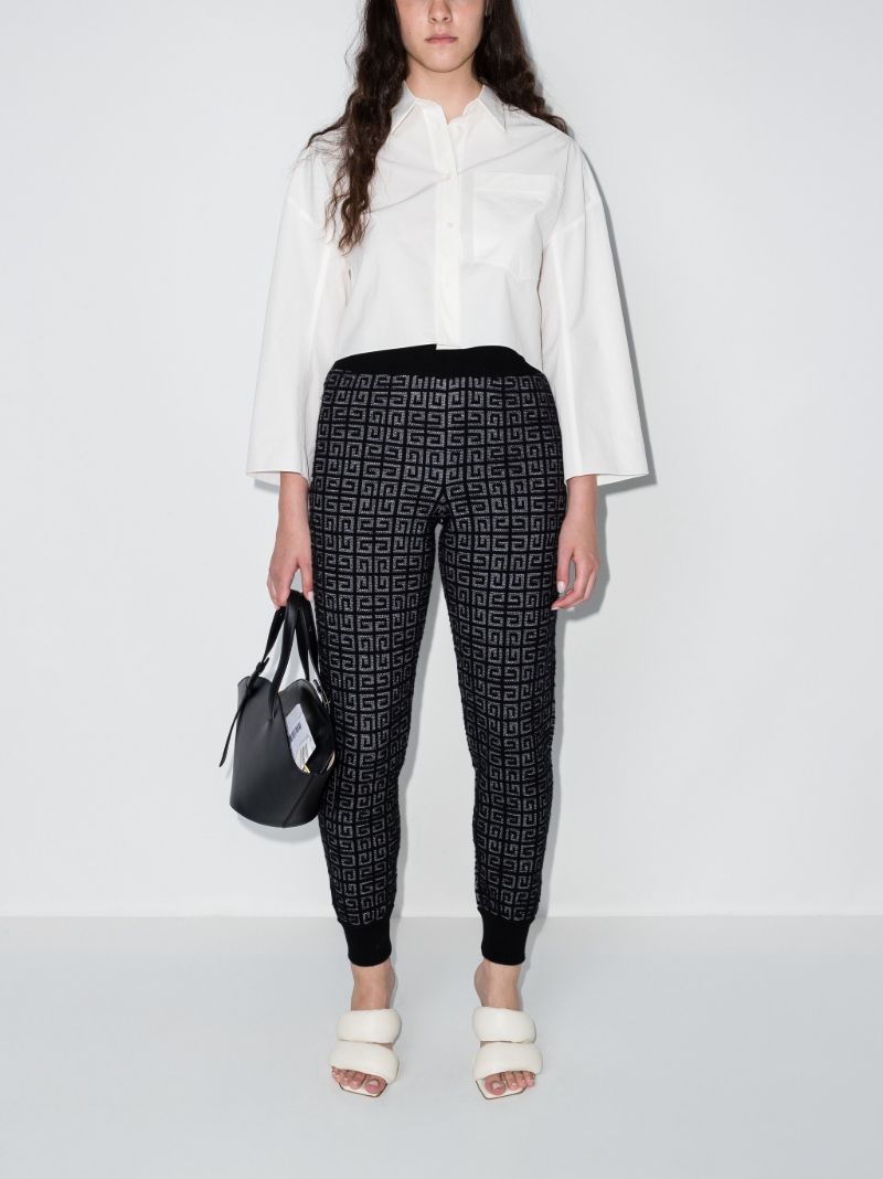 Black 4g Monogram Cashmere Track Pants