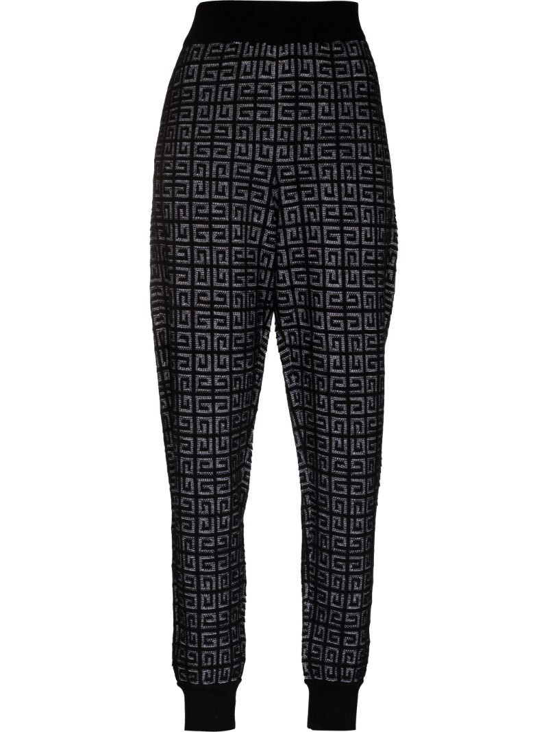 Black 4g Monogram Cashmere Track Pants