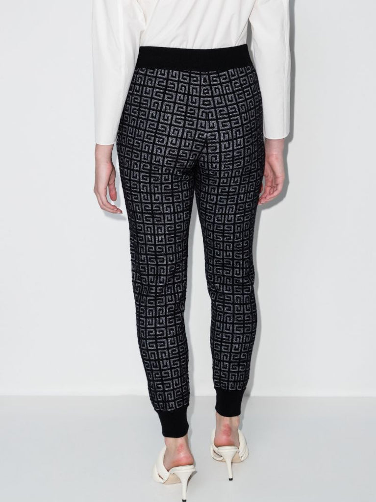 Black 4g Monogram Cashmere Track Pants
