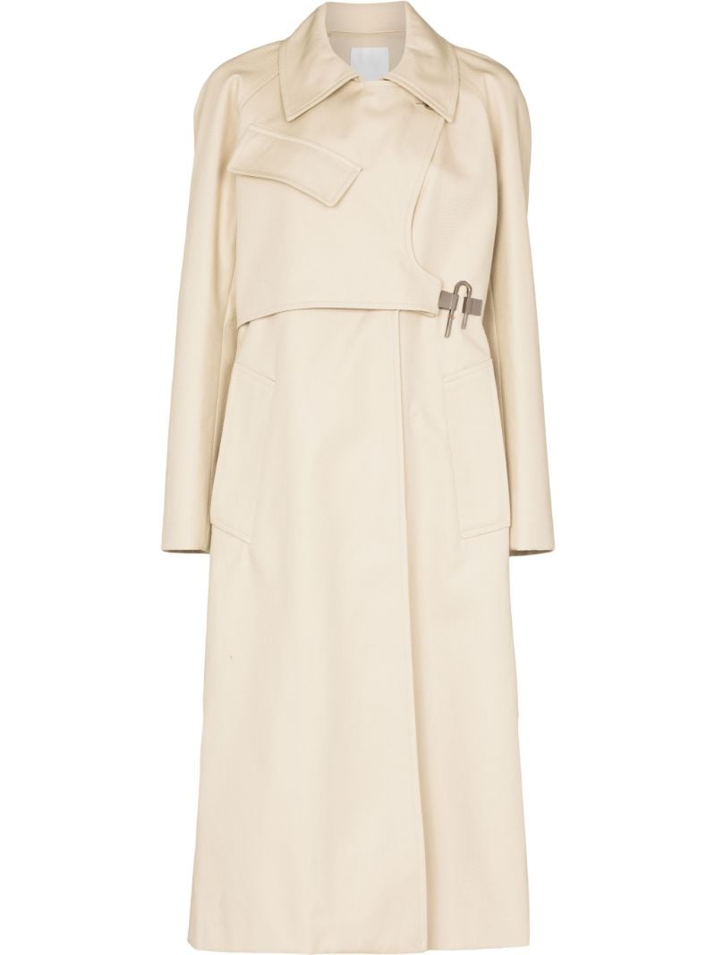 Neutral U-buckle Cotton Trench Coat