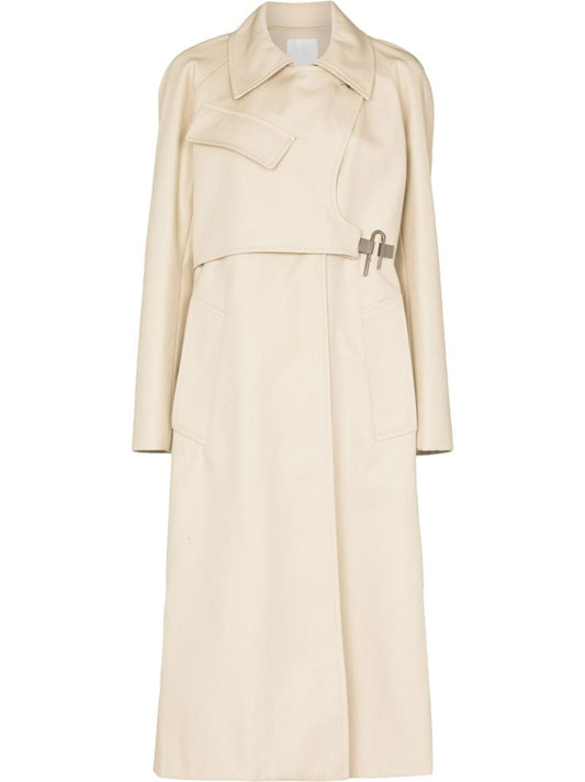 Neutral U-buckle Cotton Trench Coat