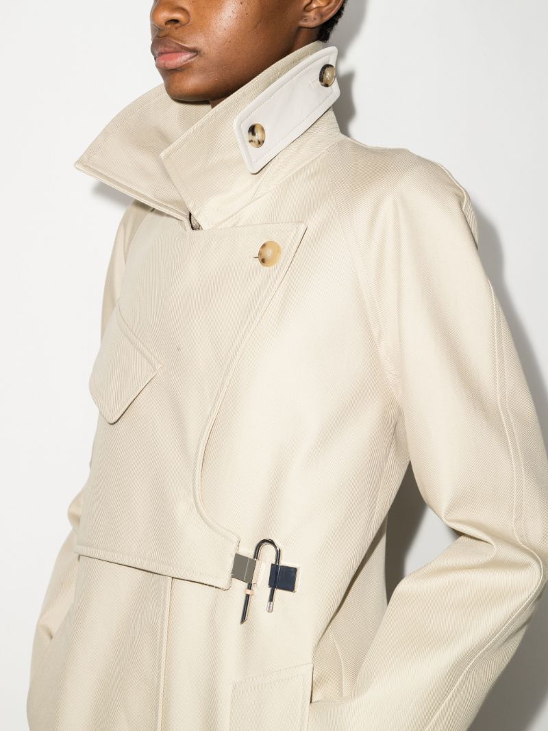 Neutral U-buckle Cotton Trench Coat