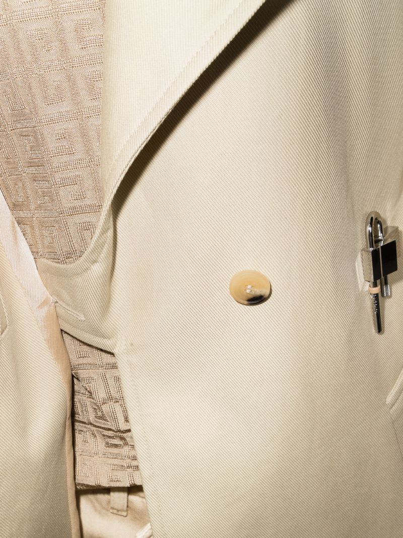 Neutral U-buckle Cotton Trench Coat