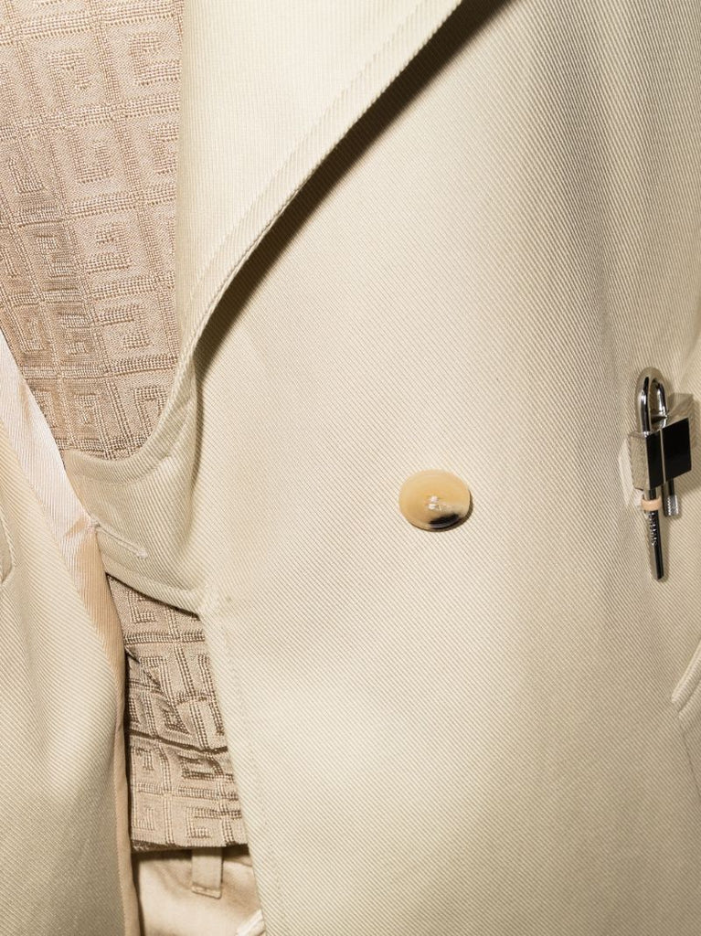 Neutral U-buckle Cotton Trench Coat