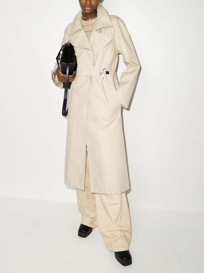 Neutral U-buckle Cotton Trench Coat