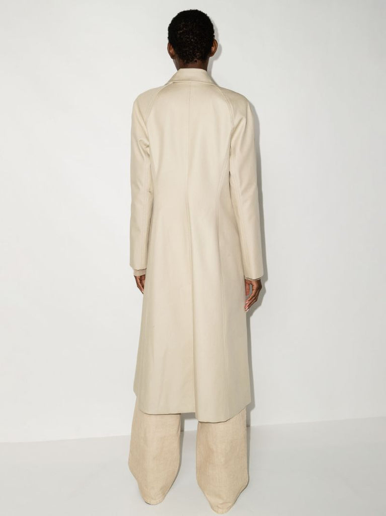 Neutral U-buckle Cotton Trench Coat