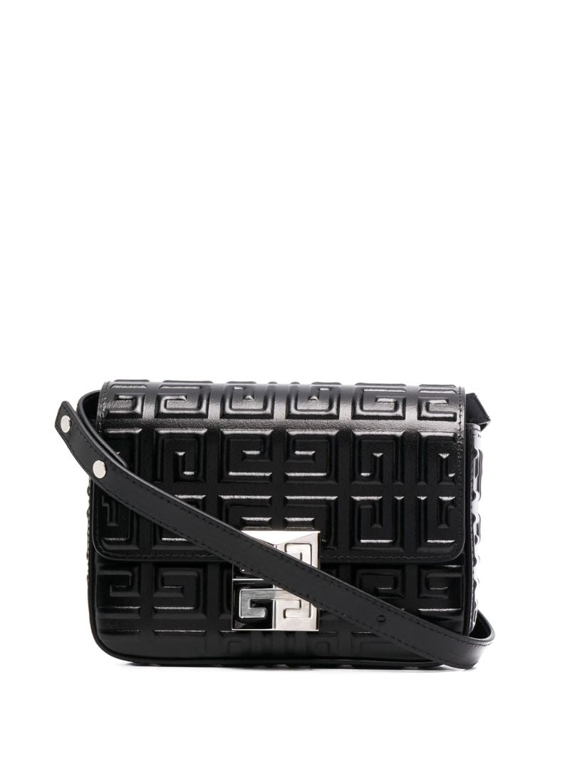 Black 4g Mini Leather Cross Body Bag