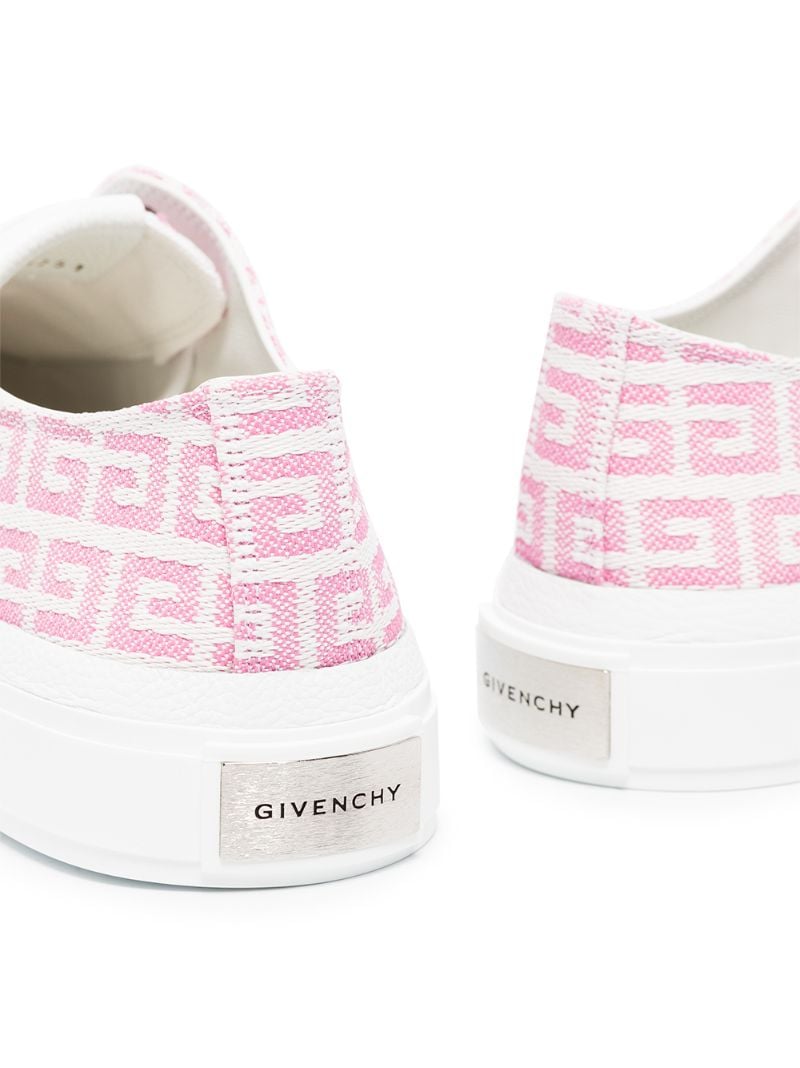 Pink and White City 4g Jacquard Sneakers