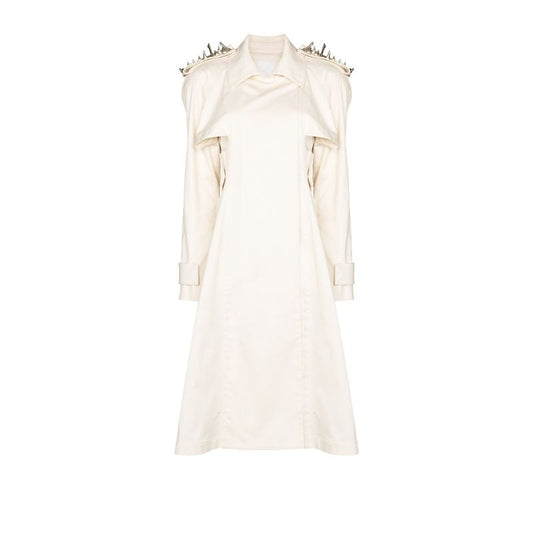 Stud-embellished Asymmetric Trench Coat