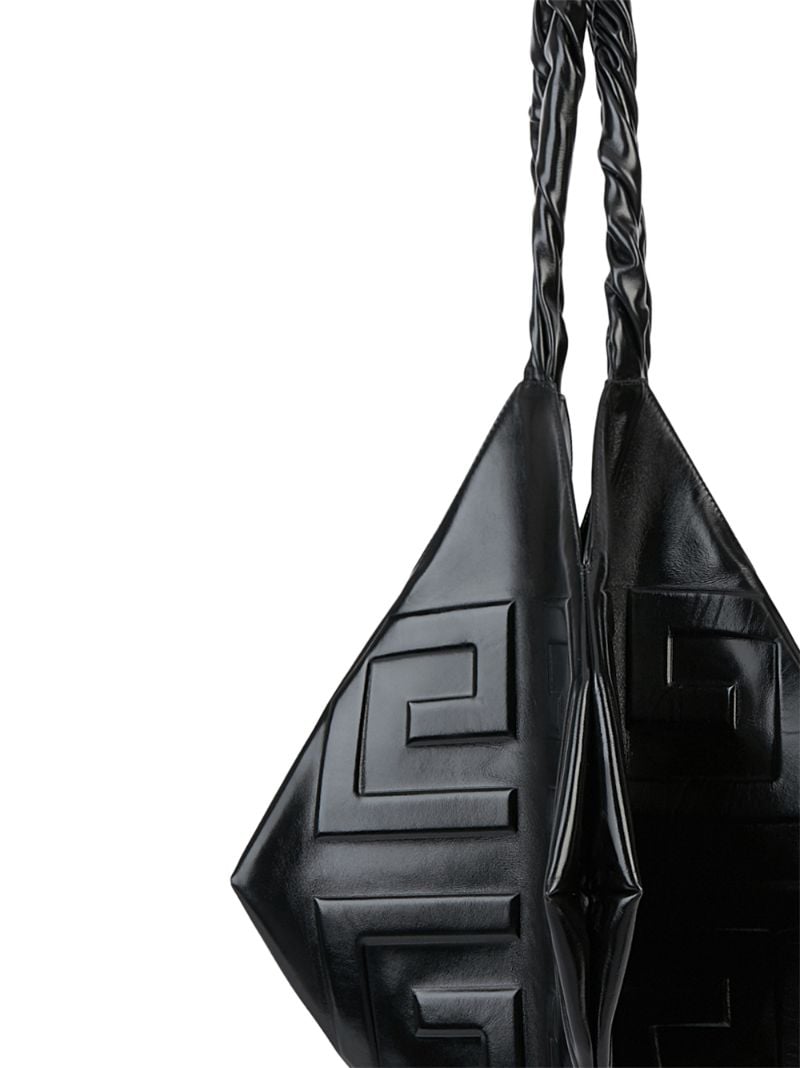 Large Belle Embossed Logo Shoulder Bag