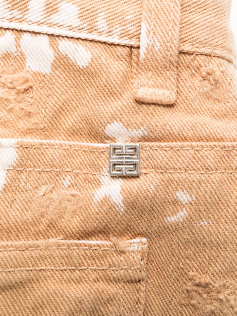 Brown Distressed Tie-dye Slim Jeans