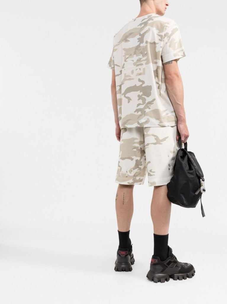 Neutral Camouflage Print Cotton T-shirt