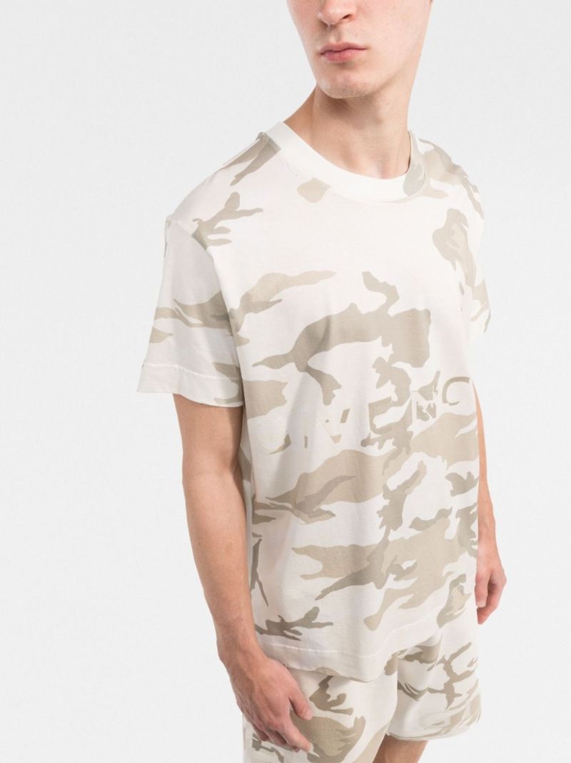 Neutral Camouflage Print Cotton T-shirt