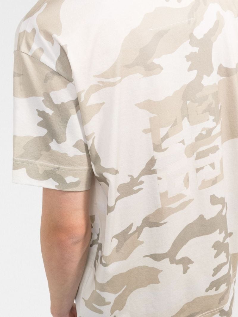 Neutral Camouflage Print Cotton T-shirt