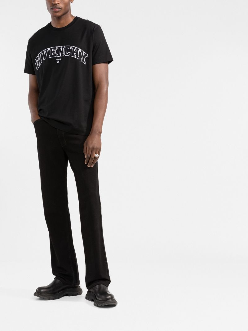 Black College Logo Embroidery T-shirt