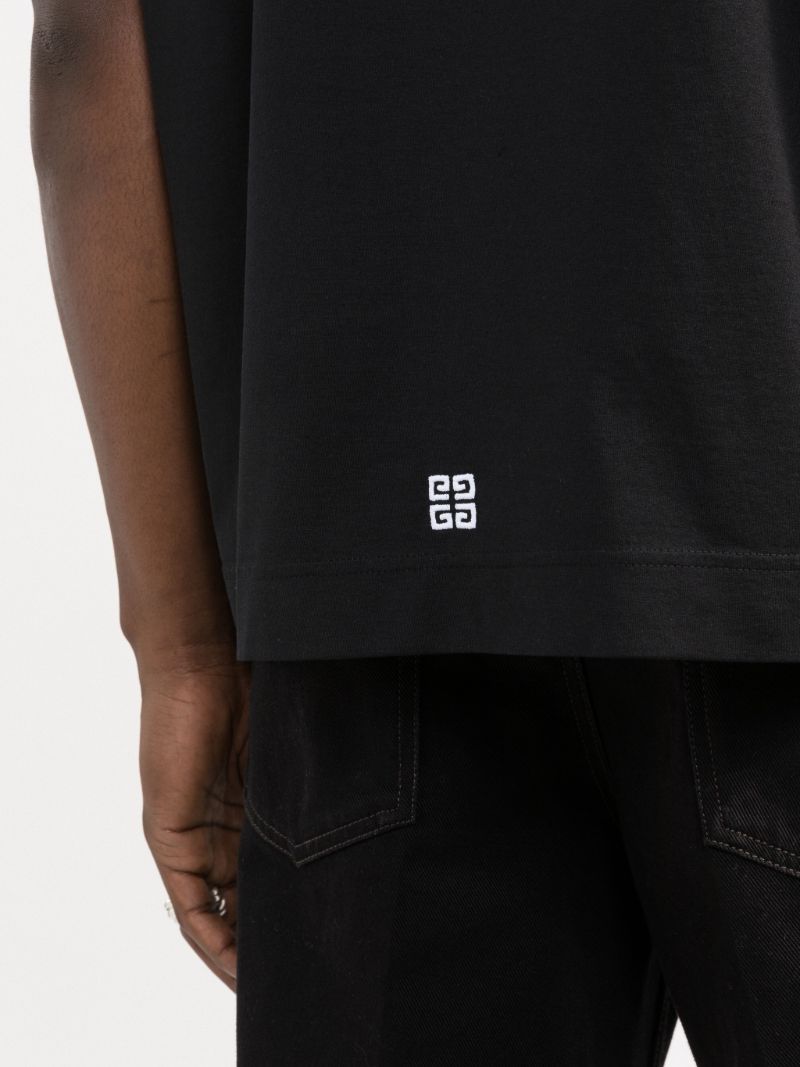 Black College Logo Embroidery T-shirt