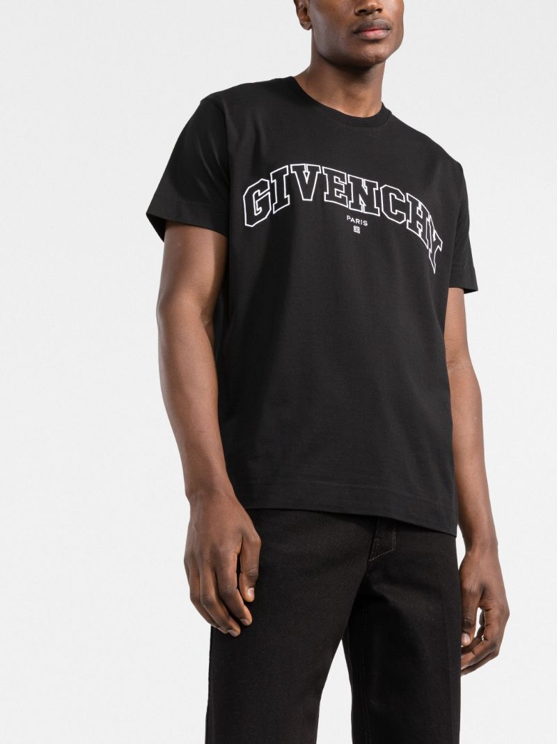 Black College Logo Embroidery T-shirt